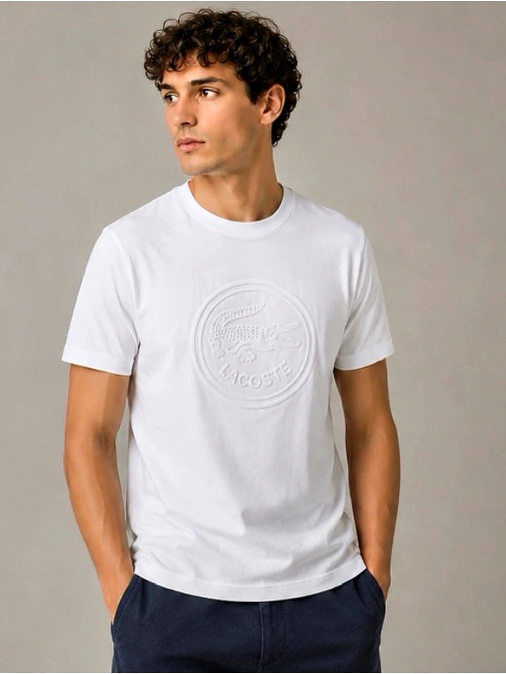 Lacoste Embossed Logo Short Sleeve Tee in – Multiple Colors & Sizes